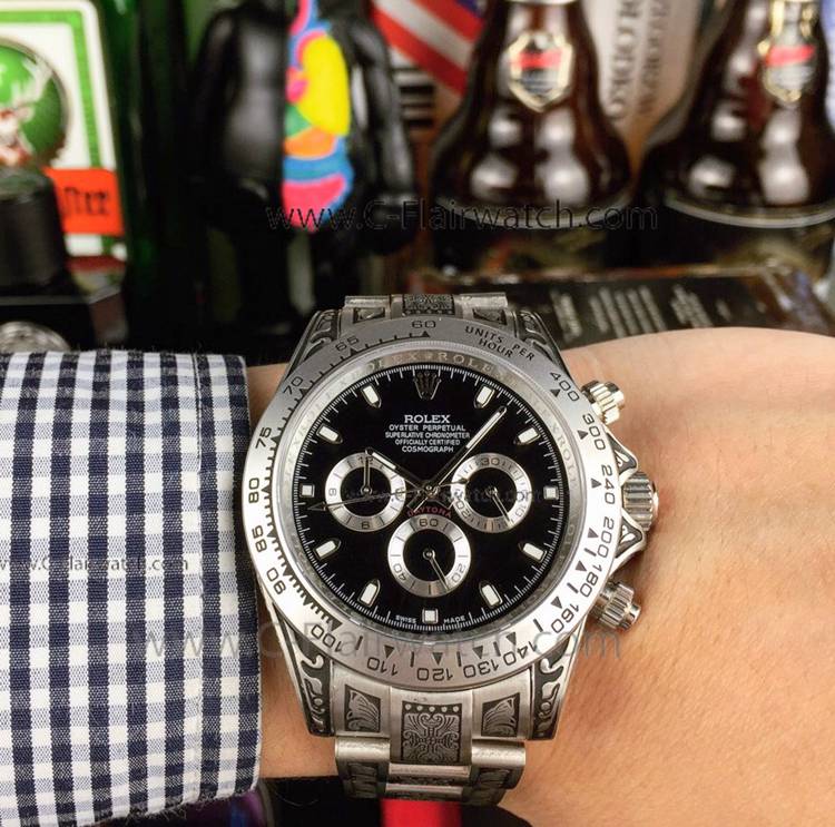New Copy Rolex Daytona Black Dial 42mm watch Vintage Case